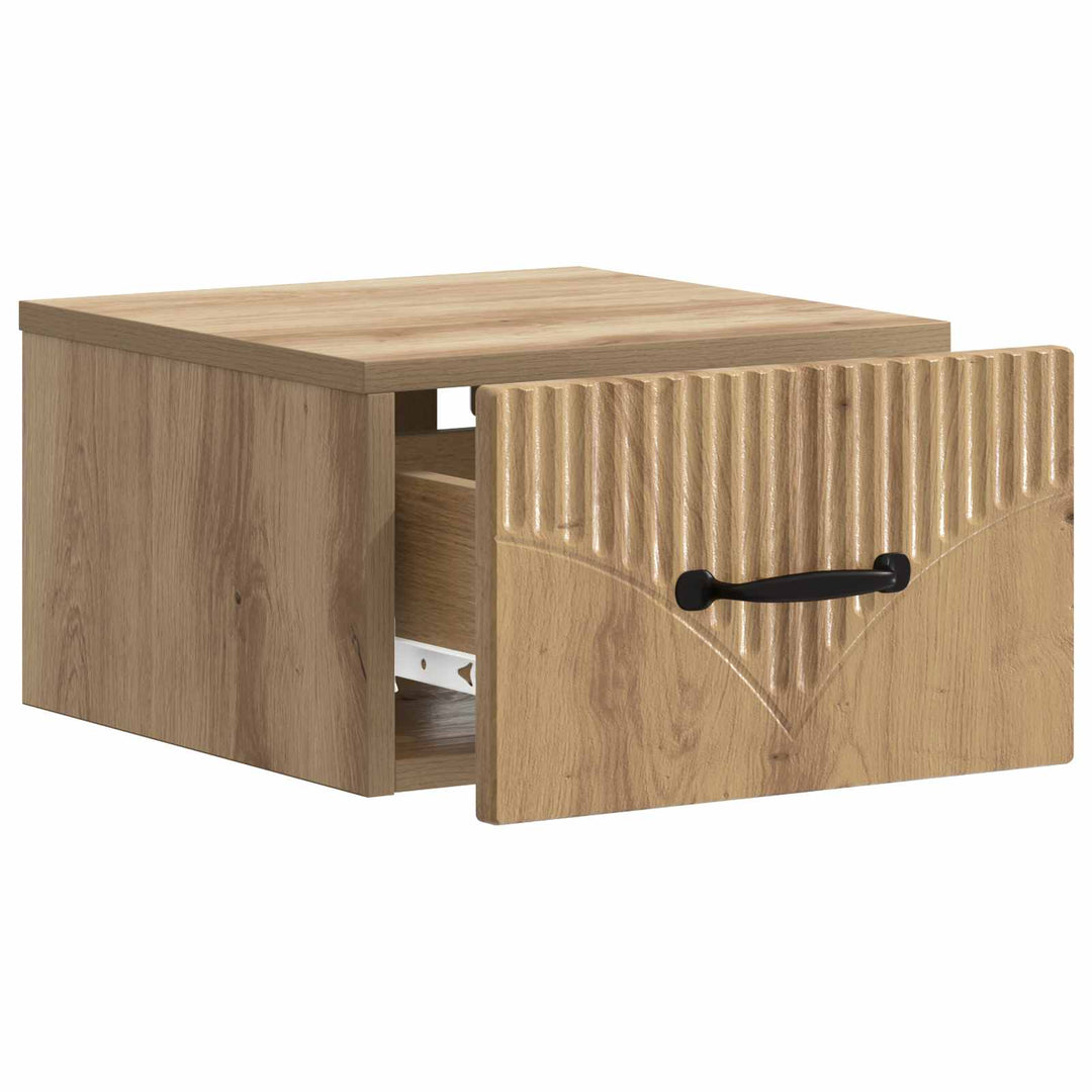 Væghængt Natbord med skuffe 2 pcs Artisan-eg 34,5 x 33 x 20 cm