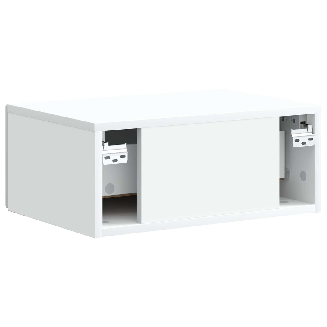 Væghængt Natbord Hvid 49 x 34,5 x 20 cm Konstrueret træ