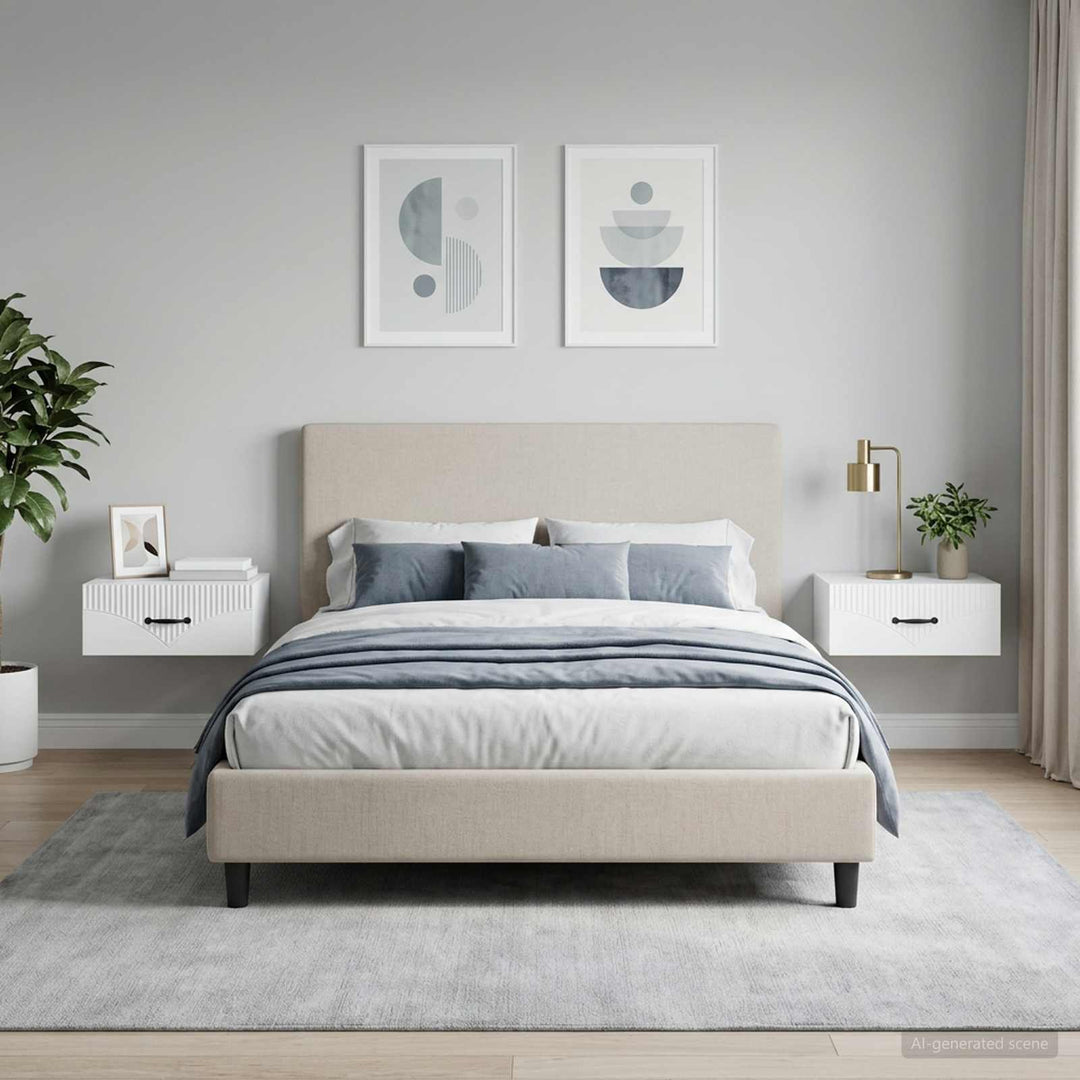 Væghængt Natbord 2 pcs Hvid 49 x 34,5 x 20 cm Konstrueret træ