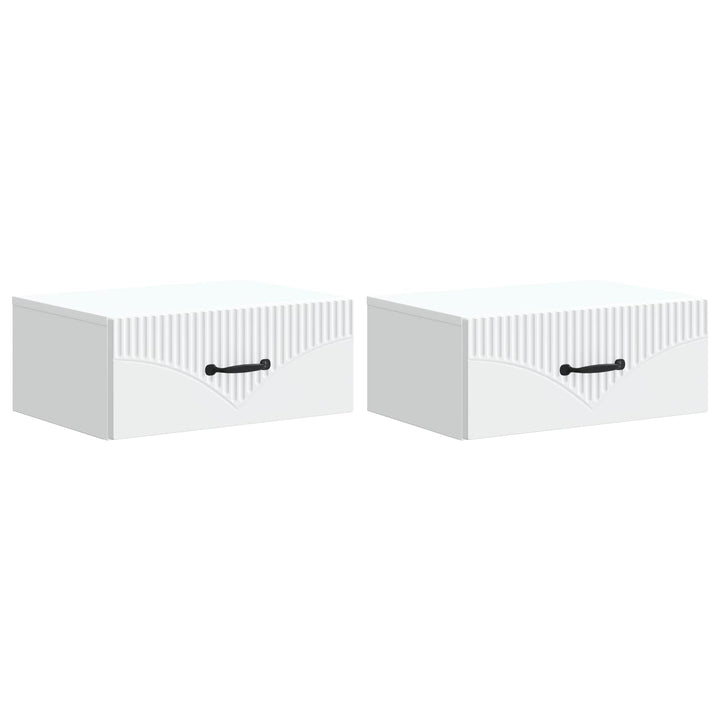 Væghængt Natbord 2 pcs Hvid 49 x 34,5 x 20 cm Konstrueret træ