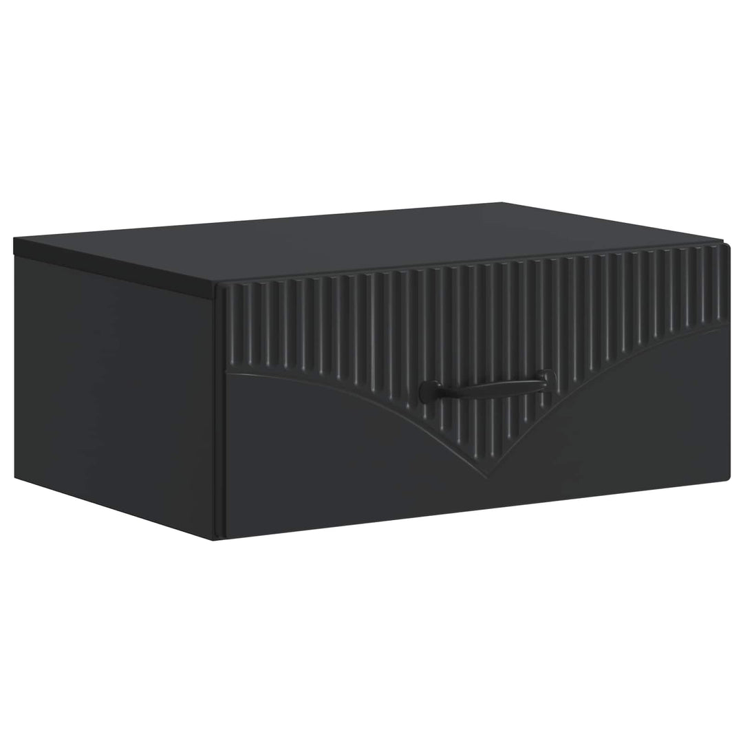Væghængt Natbord 2 pcs Sort 49 x 34,5 x 20 cm Konstrueret træ