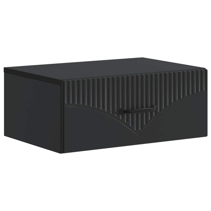 Væghængt Natbord 2 pcs Sort 49 x 34,5 x 20 cm Konstrueret træ