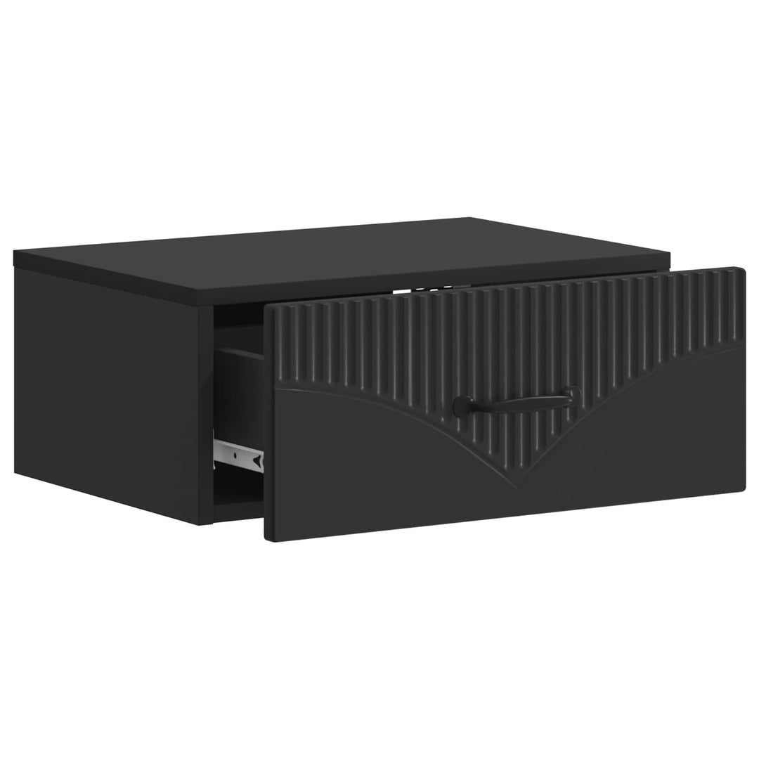 Væghængt Natbord 2 pcs Sort 49 x 34,5 x 20 cm Konstrueret træ