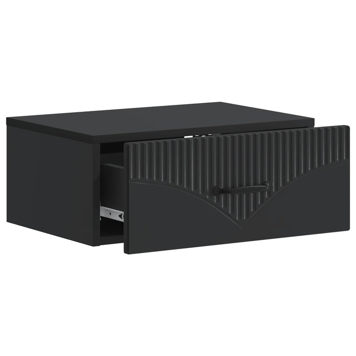Væghængt Natbord 2 pcs Sort 49 x 34,5 x 20 cm Konstrueret træ