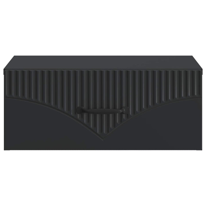 Væghængt Natbord 2 pcs Sort 49 x 34,5 x 20 cm Konstrueret træ