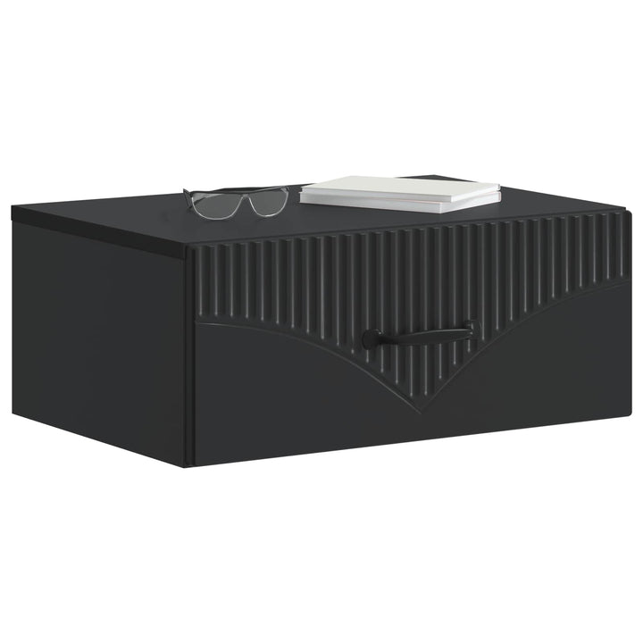 Væghængt Natbord 2 pcs Sort 49 x 34,5 x 20 cm Konstrueret træ