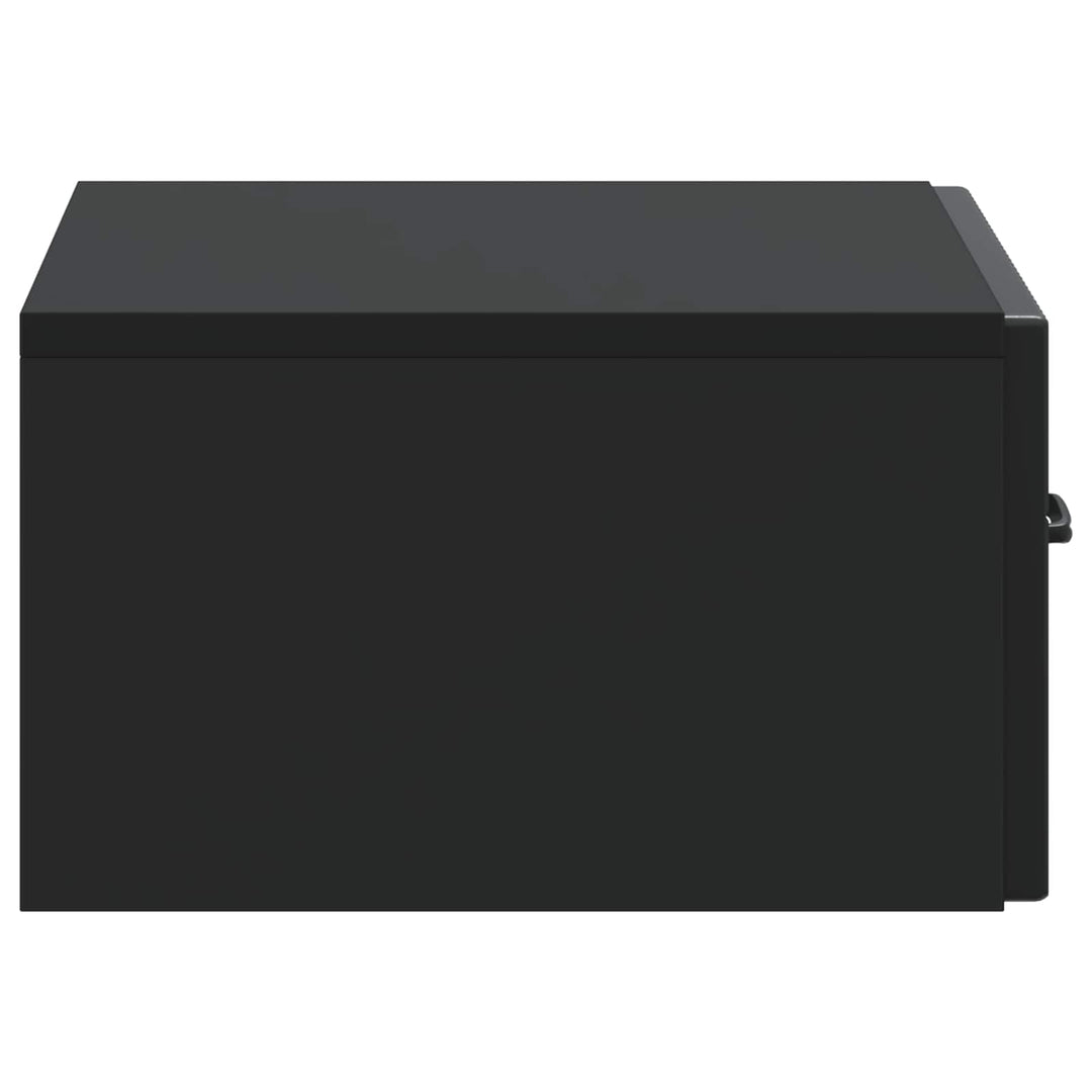 Væghængt Natbord 2 pcs Sort 49 x 34,5 x 20 cm Konstrueret træ