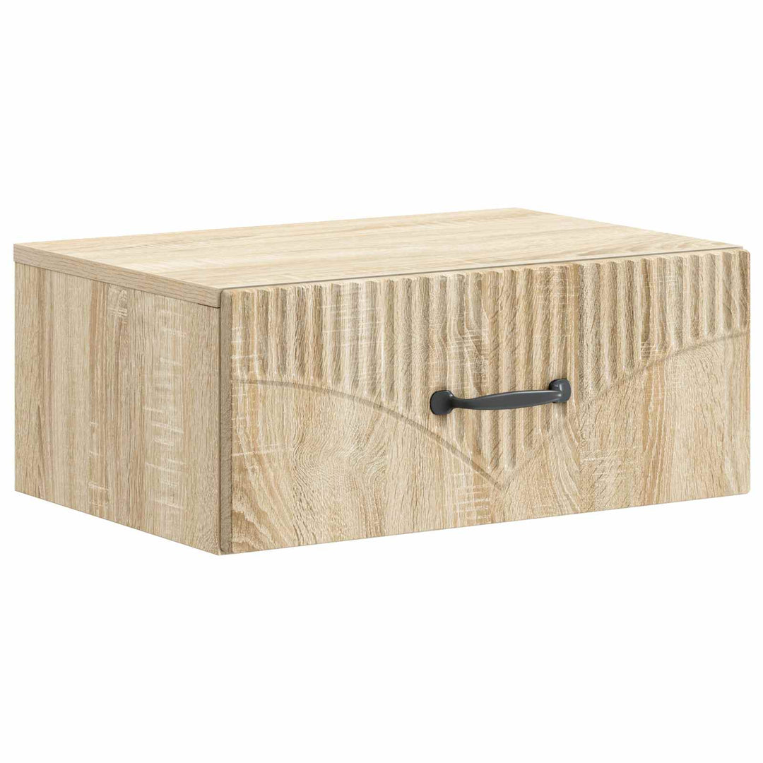 Væghængt Natbord med skuffe 2 pcs Sonoma-eg 49 x 34,5 x 20 cm