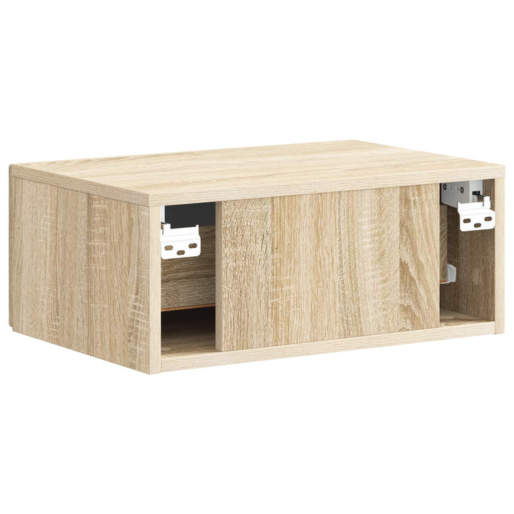Væghængt Natbord med skuffe 2 pcs Sonoma-eg 49 x 34,5 x 20 cm