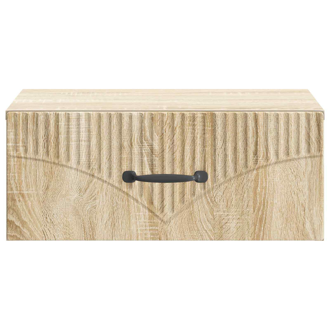 Væghængt Natbord med skuffe 2 pcs Sonoma-eg 49 x 34,5 x 20 cm