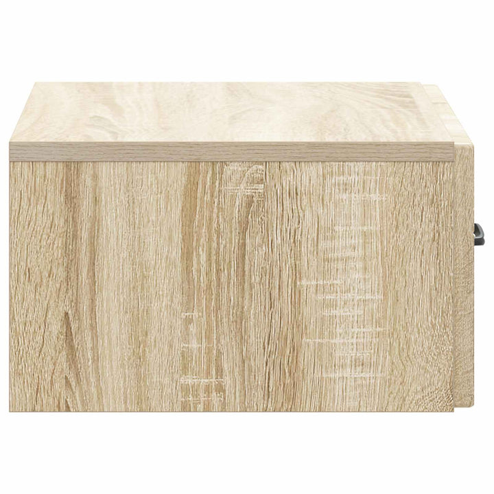 Væghængt Natbord med skuffe 2 pcs Sonoma-eg 49 x 34,5 x 20 cm