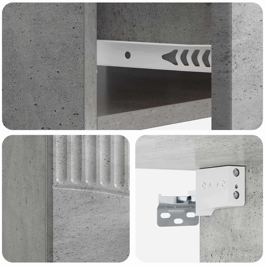 Væghængt Natbord Betongrå 49 x 34,5 x 20 cm Konstrueret træ