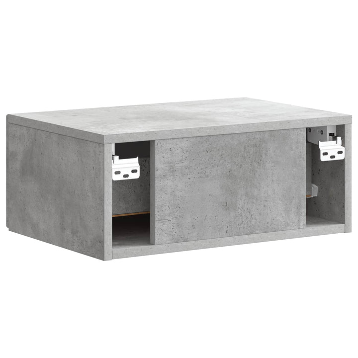 Væghængt Natbord Betongrå 49 x 34,5 x 20 cm Konstrueret træ