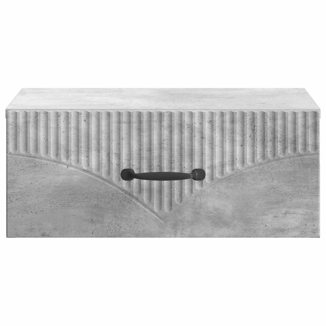 Væghængt Natbord Betongrå 49 x 34,5 x 20 cm Konstrueret træ