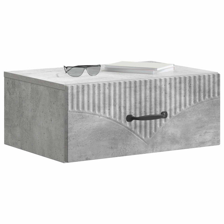 Væghængt Natbord Betongrå 49 x 34,5 x 20 cm Konstrueret træ
