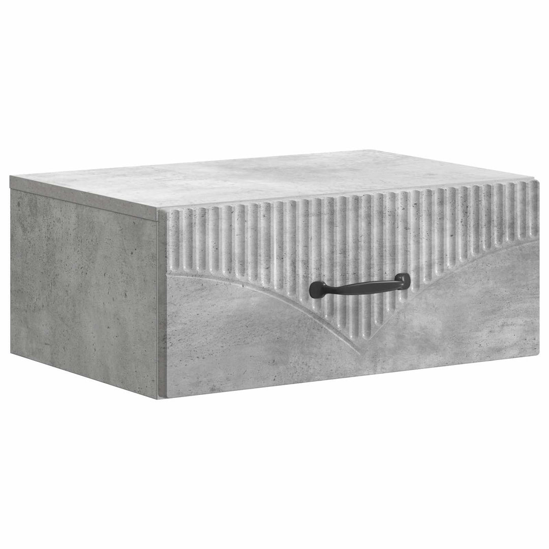 Væghængt Natbord med skuffe 2 pcs Betongrå 49 x 34,5 x 20 cm