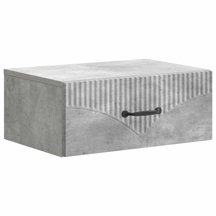 Væghængt Natbord med skuffe 2 pcs Betongrå 49 x 34,5 x 20 cm