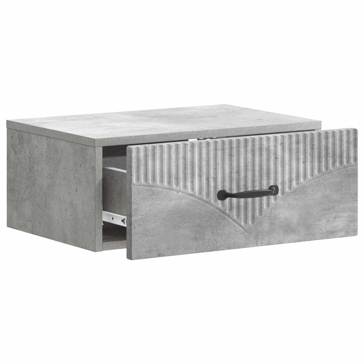 Væghængt Natbord med skuffe 2 pcs Betongrå 49 x 34,5 x 20 cm