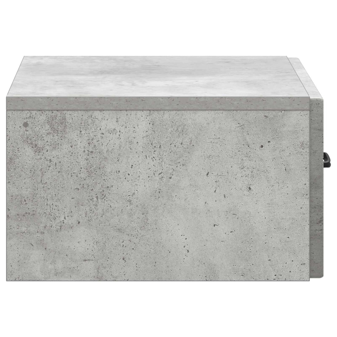 Væghængt Natbord med skuffe 2 pcs Betongrå 49 x 34,5 x 20 cm