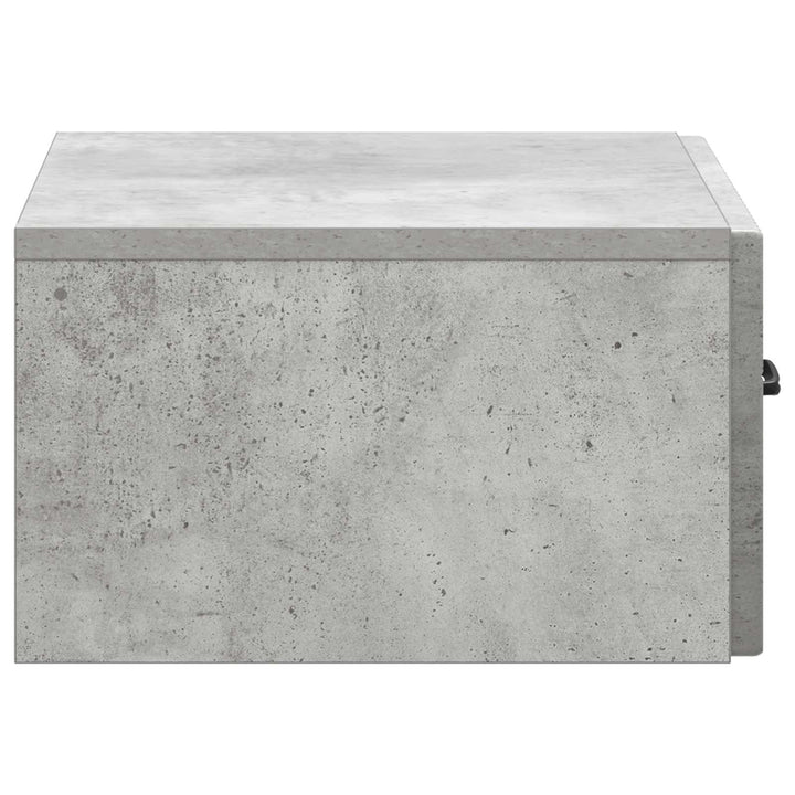Væghængt Natbord med skuffe 2 pcs Betongrå 49 x 34,5 x 20 cm