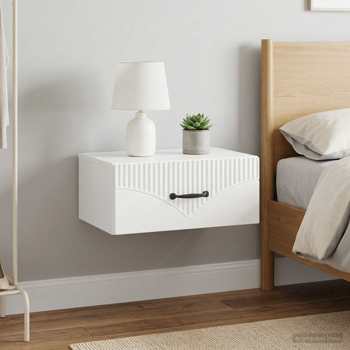 Væghængt Natbord 2 pcs Hvid højglans 49 x 34,5 x 20 cm