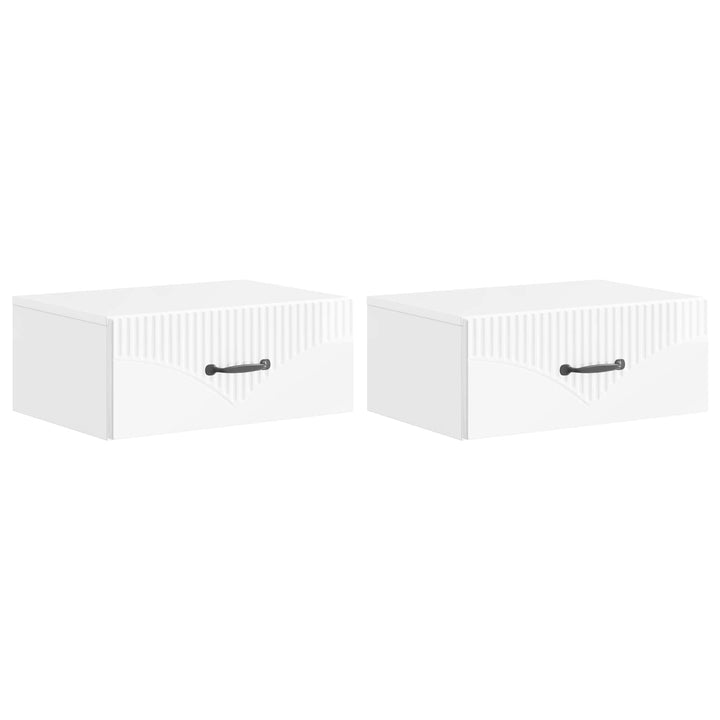 Væghængt Natbord 2 pcs Hvid højglans 49 x 34,5 x 20 cm