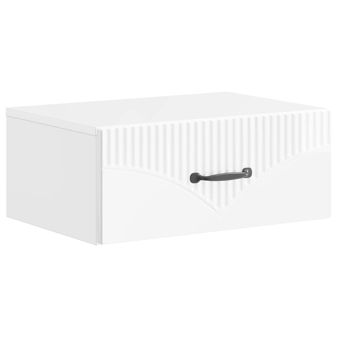Væghængt Natbord 2 pcs Hvid højglans 49 x 34,5 x 20 cm