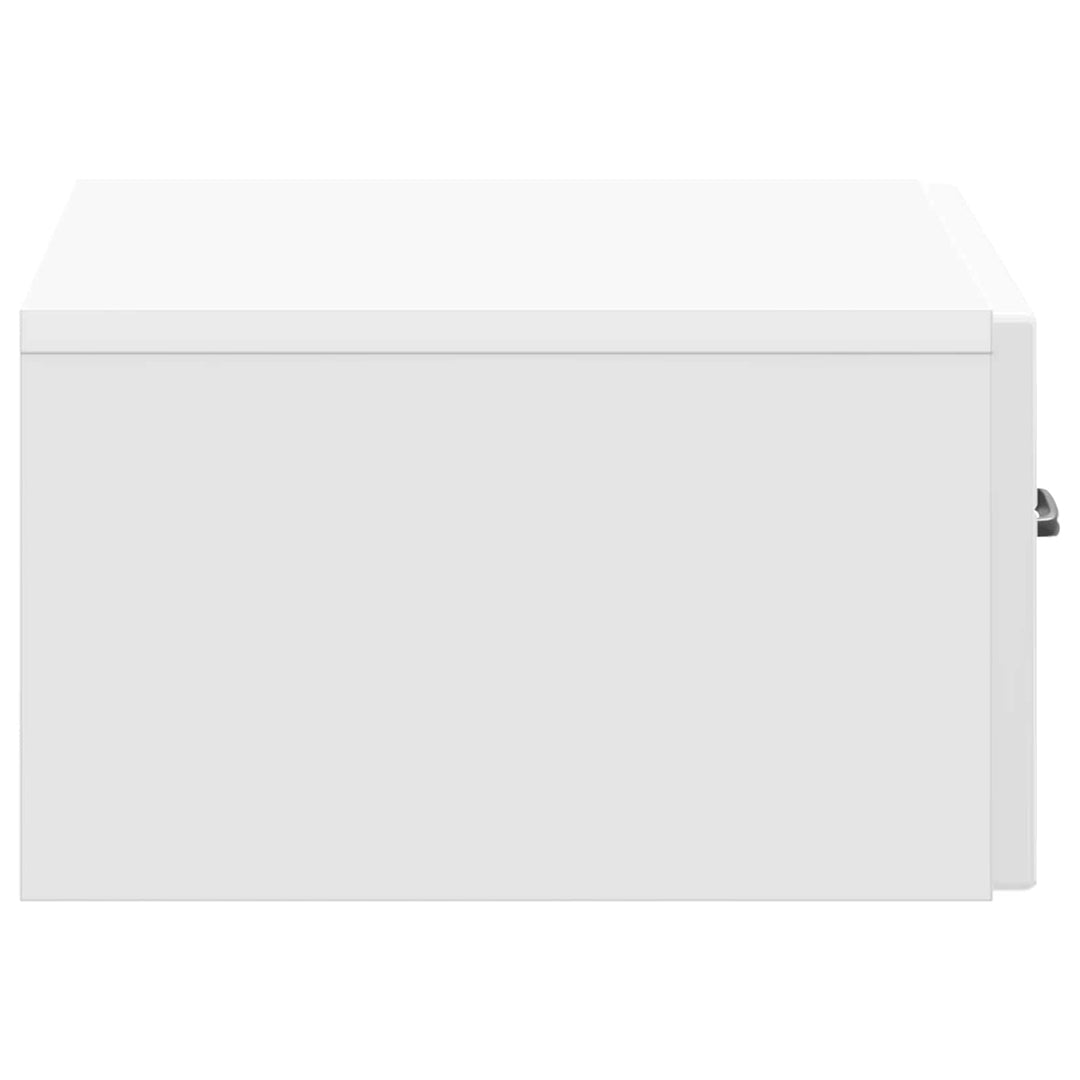 Væghængt Natbord 2 pcs Hvid højglans 49 x 34,5 x 20 cm