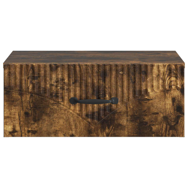 Væghængt Natbord med skuffe 2 pcs Røget eg 49 x 34,5 x 20 cm
