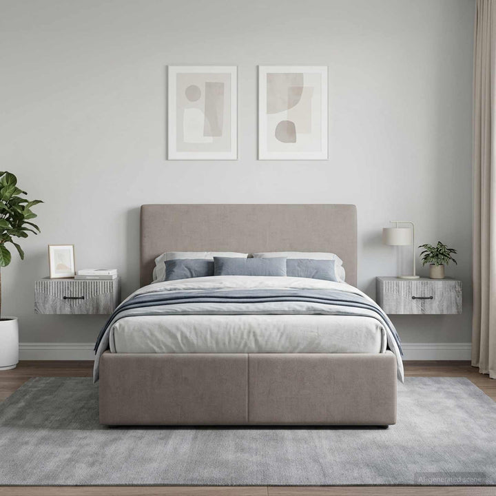 Væghængt Natbord 2 pcs Grå sonoma-eg 49 x 34,5 x 20 cm