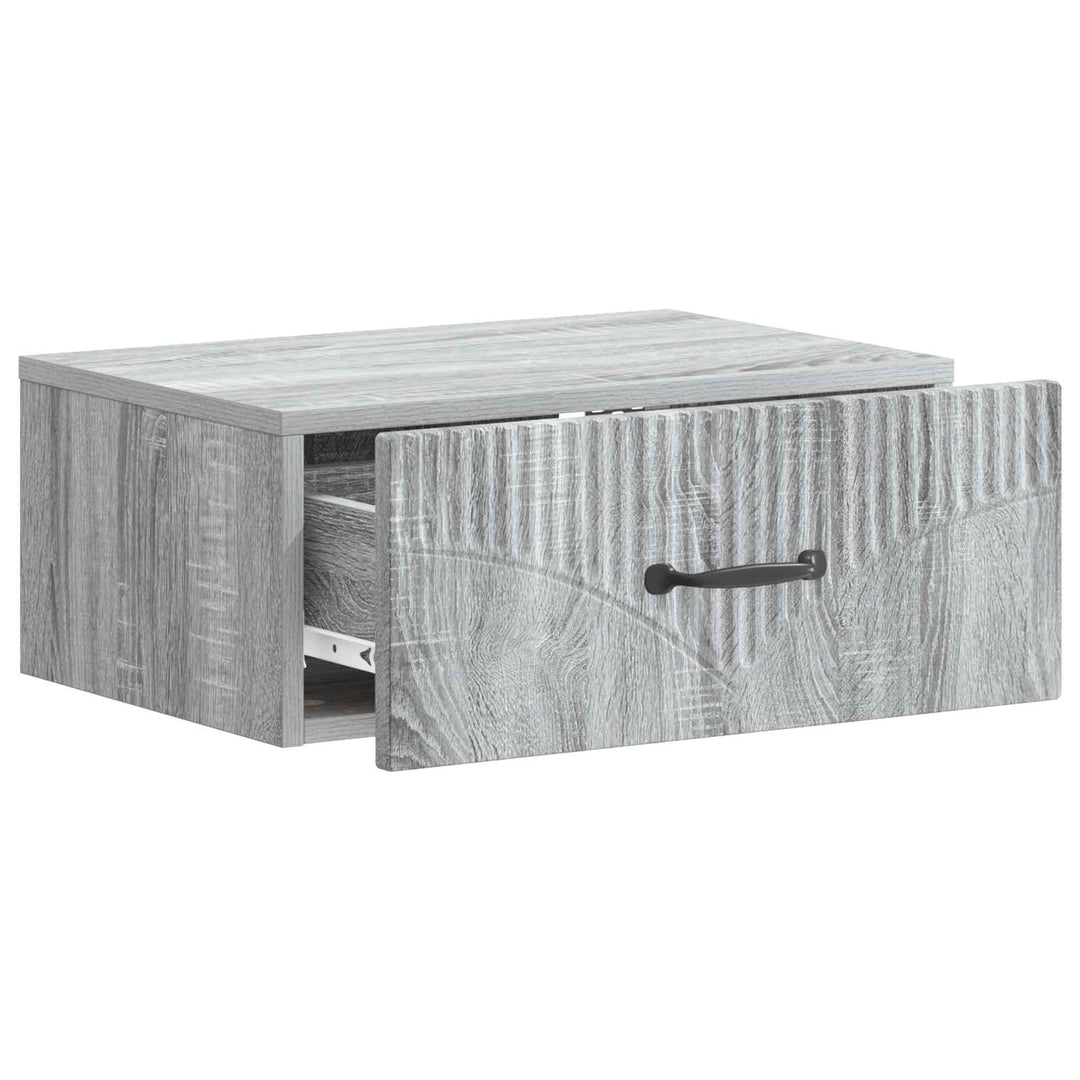 Væghængt Natbord 2 pcs Grå sonoma-eg 49 x 34,5 x 20 cm