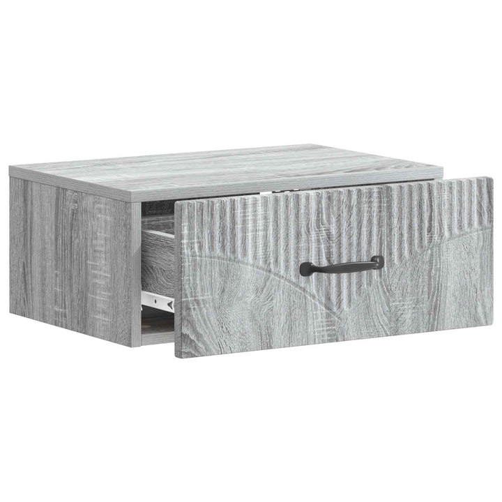 Væghængt Natbord 2 pcs Grå sonoma-eg 49 x 34,5 x 20 cm