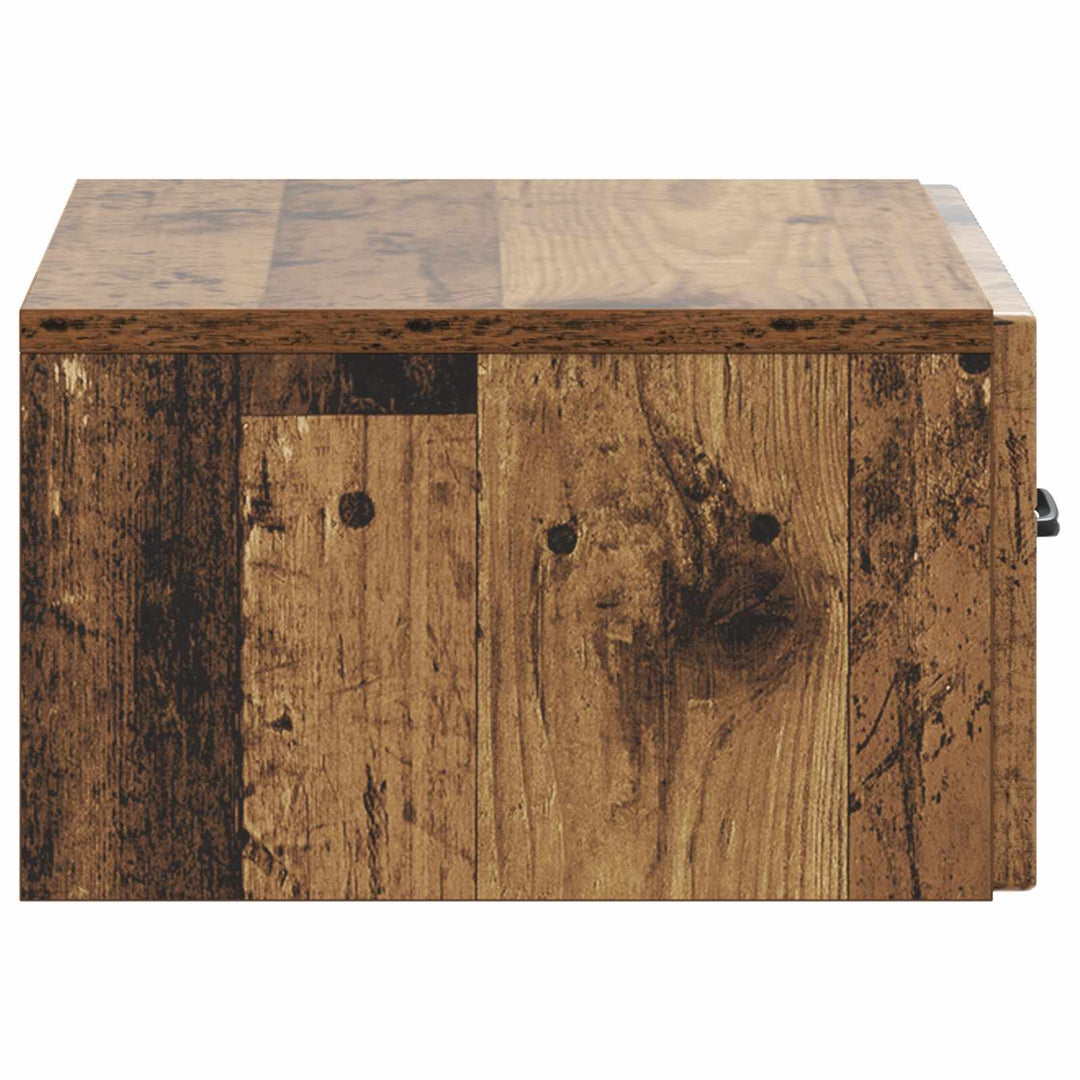 Væghængt Natbord Gammelt træ 49 x 34,5 x 20 cm Konstrueret træ