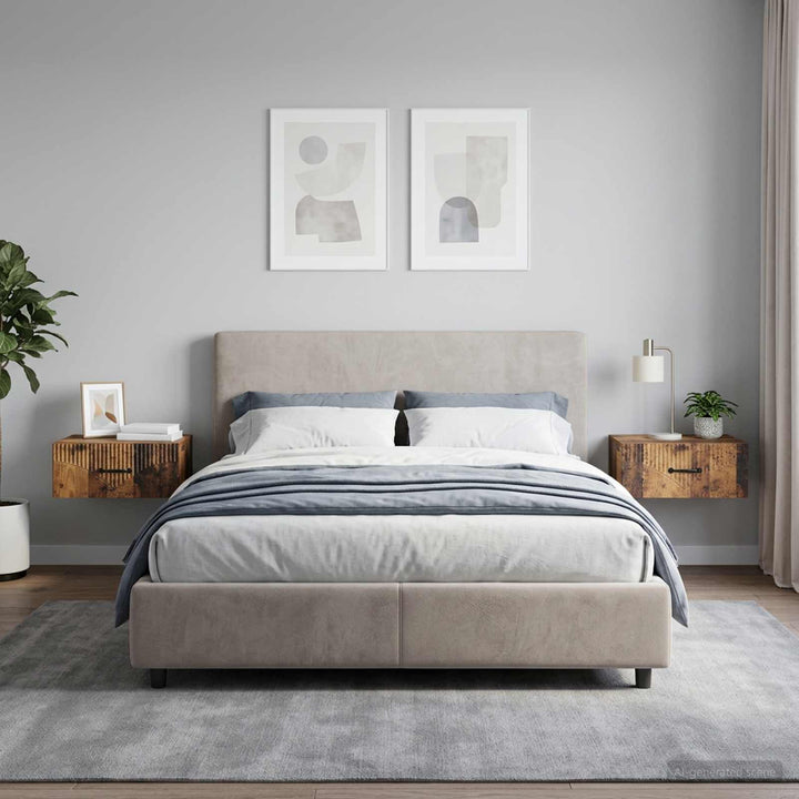 Væghængt Natbord med skuffe 2 pcs Gammelt træ 49 x 34,5 x 20 cm