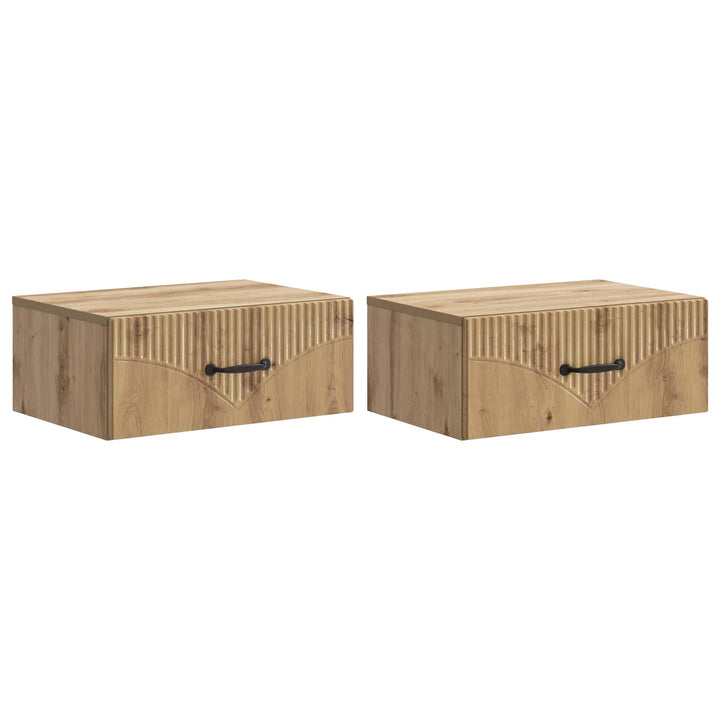 Væghængt Natbord med skuffe 2 pcs Artisan-eg 49 x 34,5 x 20 cm