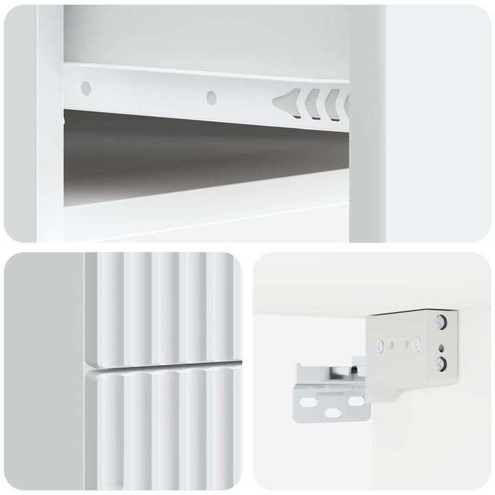 Væghængt Natbord 2 pcs Hvid 34,5 x 33 x 40 cm Konstrueret træ