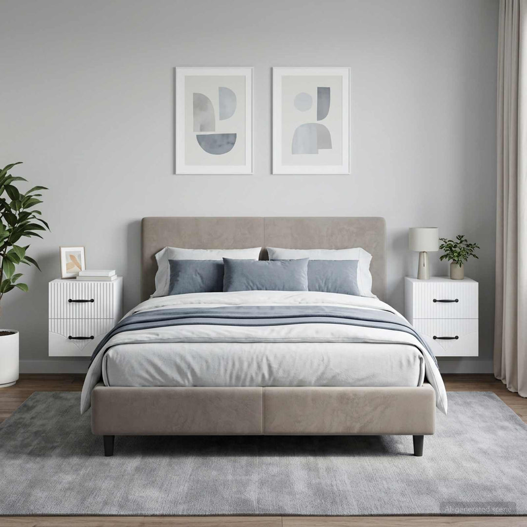 Væghængt Natbord 2 pcs Hvid 34,5 x 33 x 40 cm Konstrueret træ