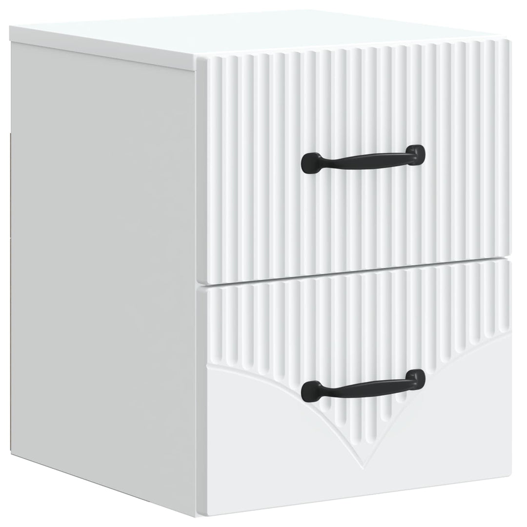 Væghængt Natbord 2 pcs Hvid 34,5 x 33 x 40 cm Konstrueret træ