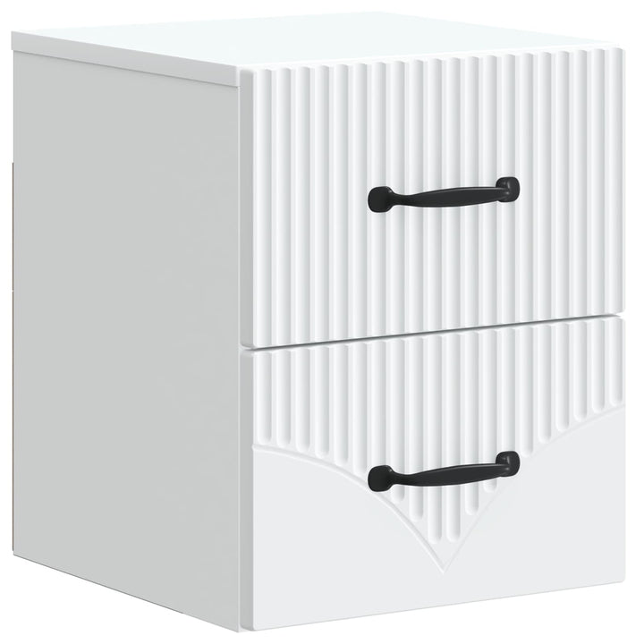 Væghængt Natbord 2 pcs Hvid 34,5 x 33 x 40 cm Konstrueret træ