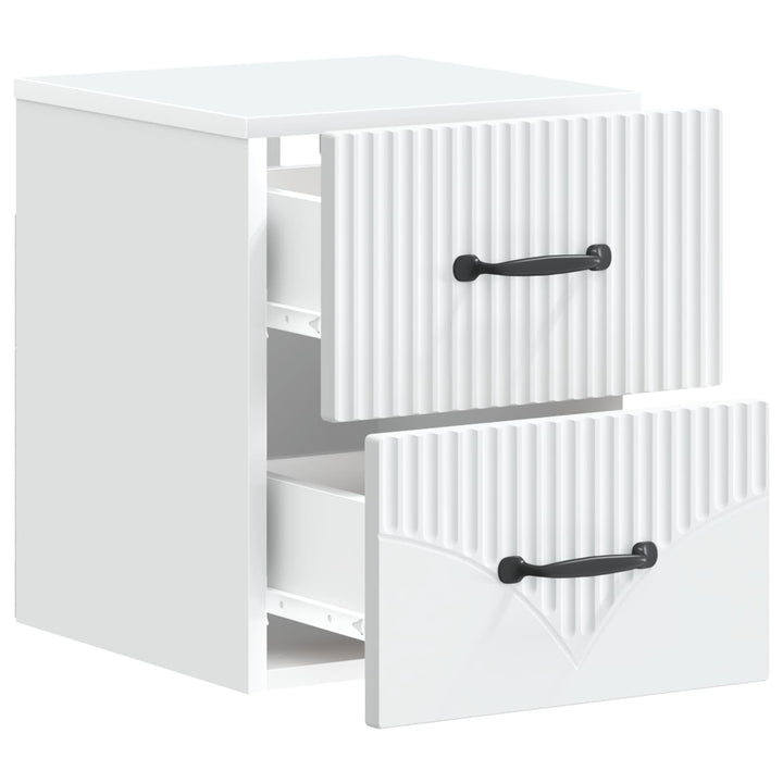 Væghængt Natbord 2 pcs Hvid 34,5 x 33 x 40 cm Konstrueret træ