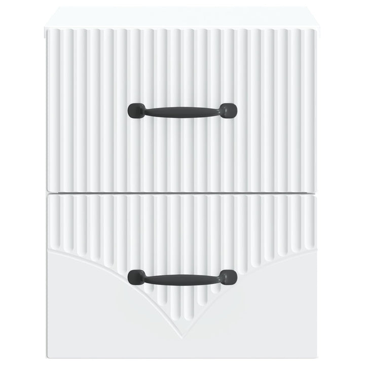 Væghængt Natbord 2 pcs Hvid 34,5 x 33 x 40 cm Konstrueret træ