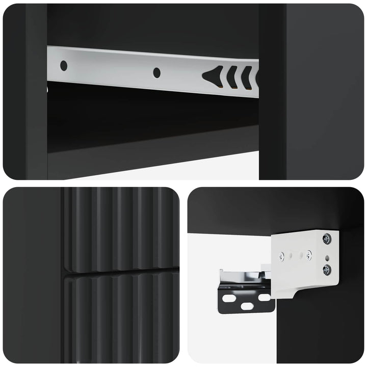 Væghængt Natbord 2 pcs Sort 34,5 x 33 x 40 cm Konstrueret træ