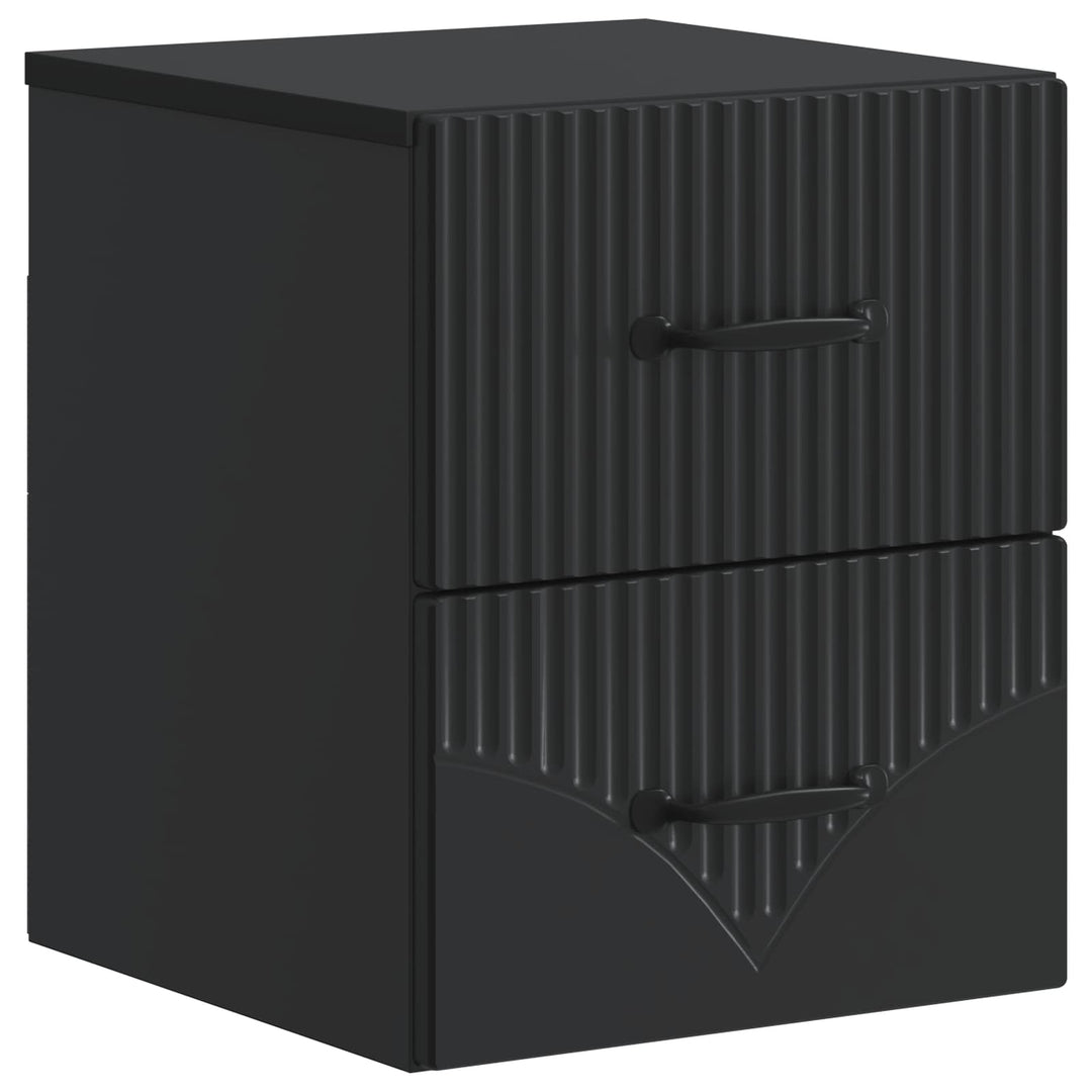 Væghængt Natbord 2 pcs Sort 34,5 x 33 x 40 cm Konstrueret træ