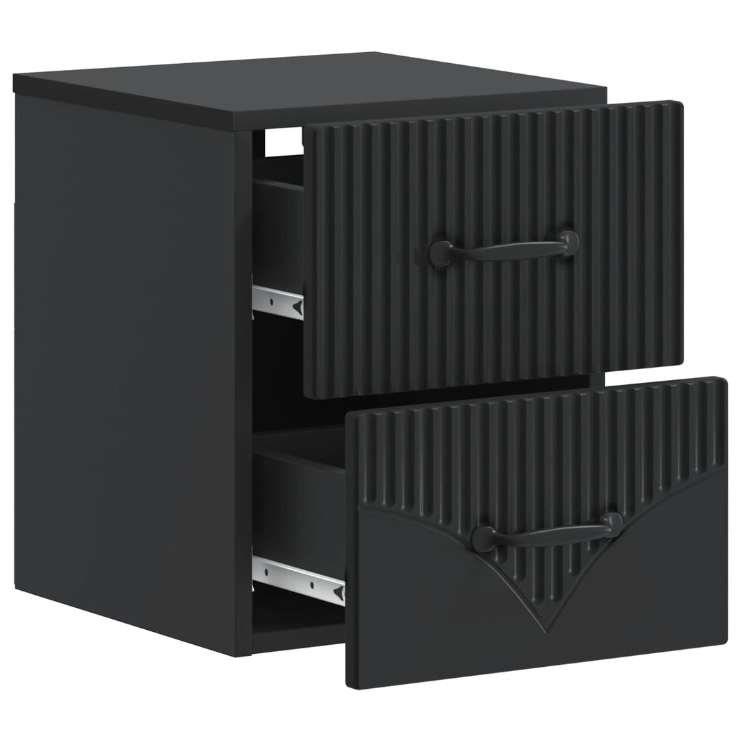 Væghængt Natbord 2 pcs Sort 34,5 x 33 x 40 cm Konstrueret træ