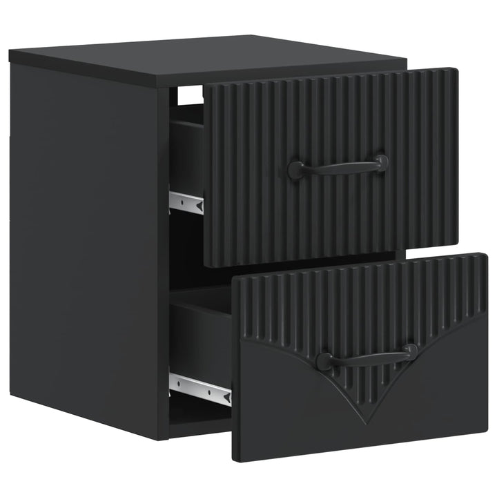 Væghængt Natbord 2 pcs Sort 34,5 x 33 x 40 cm Konstrueret træ