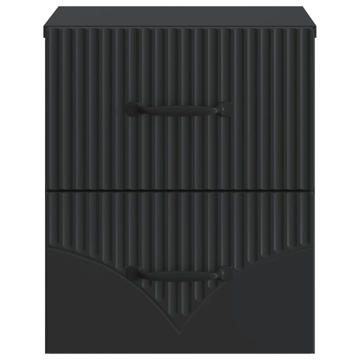 Væghængt Natbord 2 pcs Sort 34,5 x 33 x 40 cm Konstrueret træ
