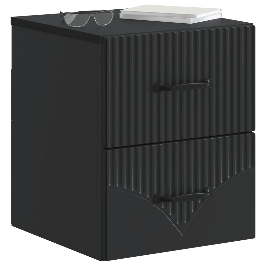 Væghængt Natbord 2 pcs Sort 34,5 x 33 x 40 cm Konstrueret træ