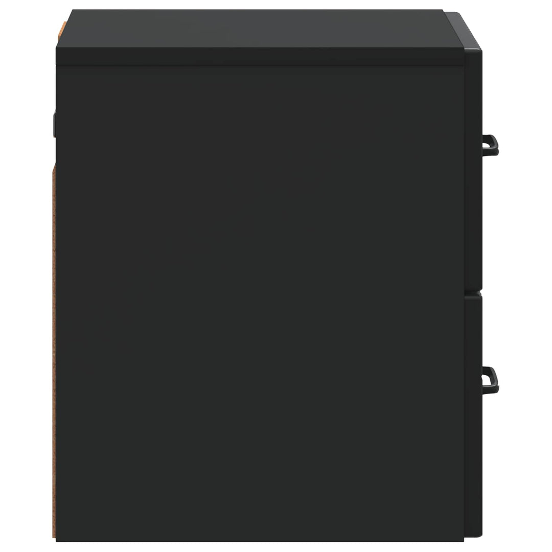 Væghængt Natbord 2 pcs Sort 34,5 x 33 x 40 cm Konstrueret træ
