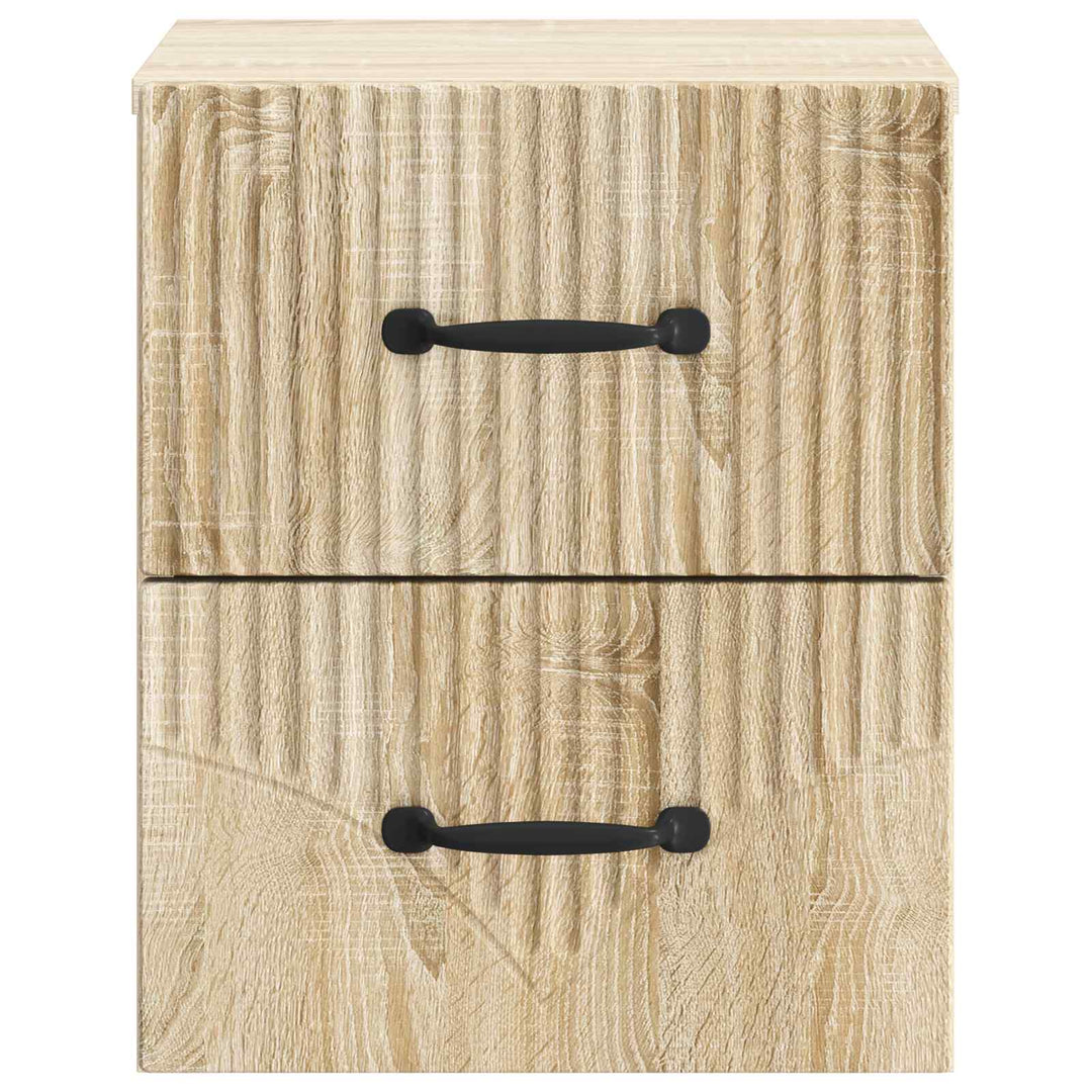 Væghængt Natbord Sonoma-eg 34,5 x 33 x 40 cm Konstrueret træ