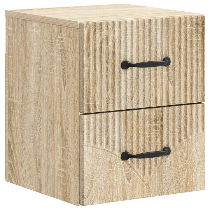 Væghængt Natbord med skuffe 2 pcs Sonoma-eg 34,5 x 33 x 40 cm